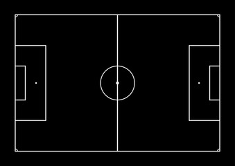 Football pitch - sport - black and white	- overhead/birds eye view