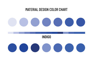 Material design color chart. Color scheme.