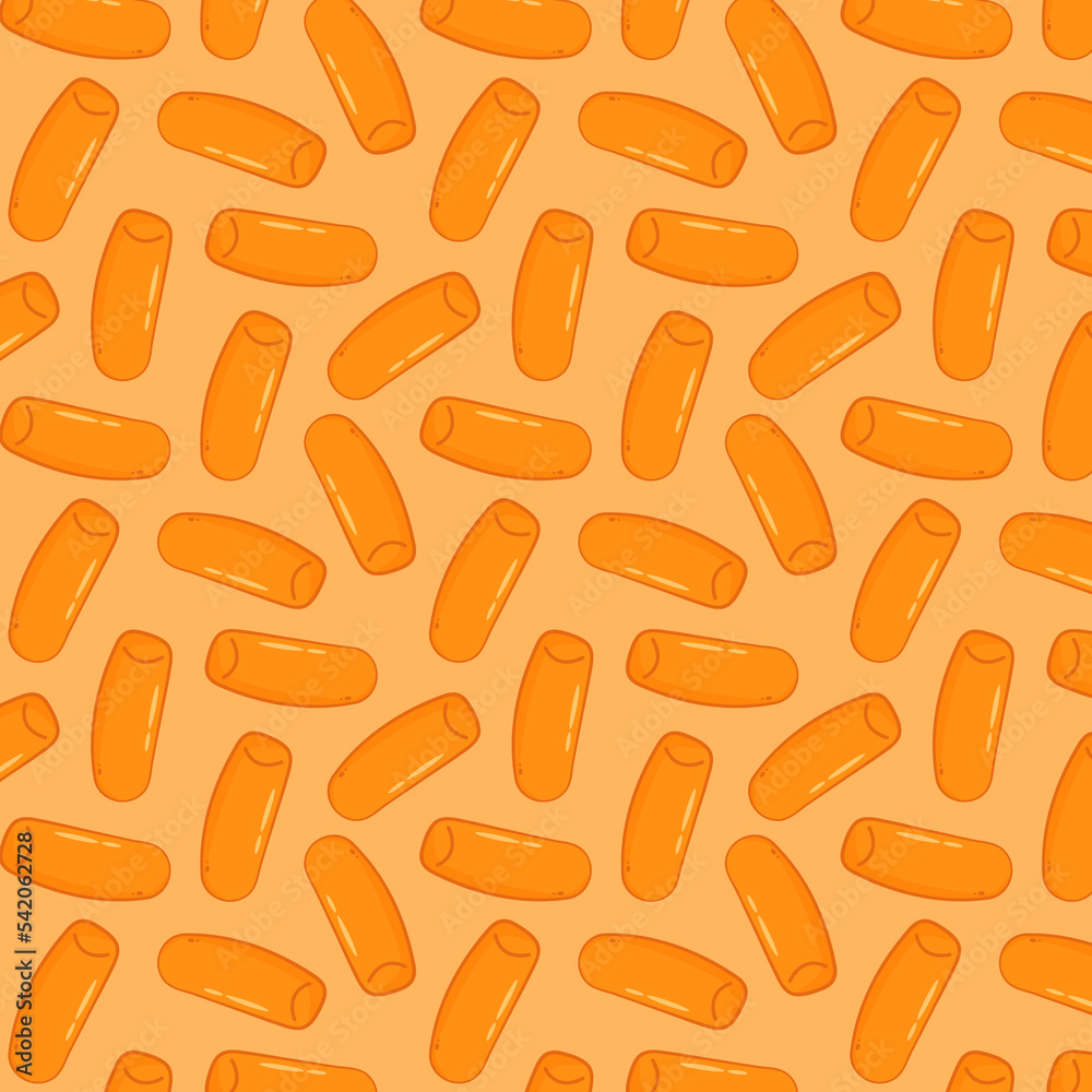 Wall mural tteokbokki noodle vector. korean food. spicy rice cake. spicy rice cake pattern wallpaper.