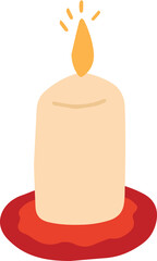Hand drawn vector paterl candle illustration.