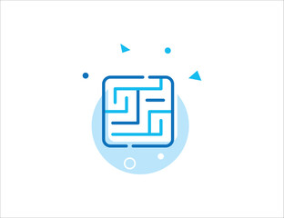 Labyrinth Stroke Line Icon
