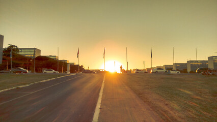 Pôr do sol em Brasília, capital do Brasil
