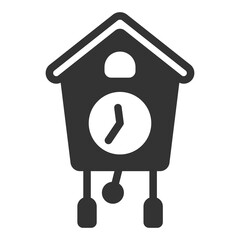 Cuckoo wall clock - icon, illustration on white background, glyph style