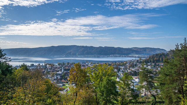 Panorama Blick &uuml;ber Bodman Ludwigshafen am sch&ouml;nen Bodensee 
