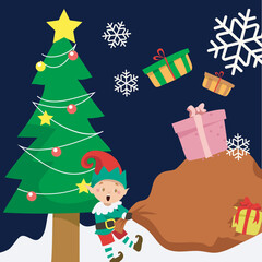 Obraz na płótnie Canvas Beautiful Christmas card. Cute Merry Christmas postcard design. Holidays art templates. Universal trendy Winter. Vector backgrounds.