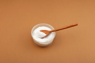 Food additive E450, white chemical powder. Calcium dihydrogen diphosphate also called phosphate or pyrophosphate