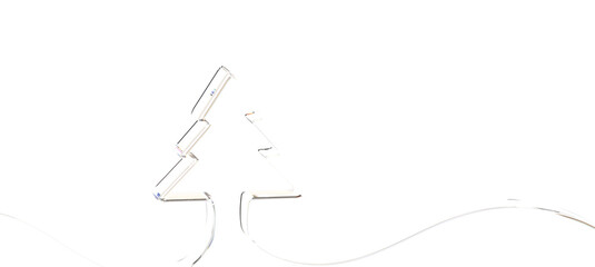 Merry christmas card banner with christmas tree