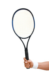 Gesture series: man hand with tennis racket. - 542071334