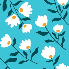Fototapeta na wymiar Floral seamless flower pattern for wrapping and linens and fabrics and clothes print and kids and kitchen textiles