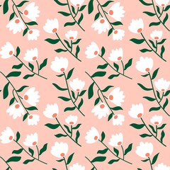 Floral seamless flower pattern for wrapping and linens and fabrics and clothes print and kids and kitchen textiles