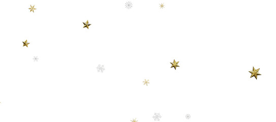 Obraz na płótnie Canvas new year pattern. Christmas theme, golden openwork shiny snowflakes, star, 3D rendering.