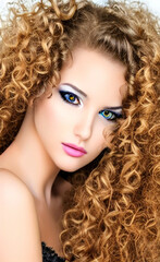 Fototapeta premium portrait of a woman with long hair
