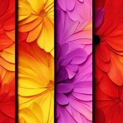 Colorful seamless flower for wall tiles design. 3d illustration and 3d rendering.