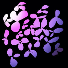 Lilac butterflies stylish gradient artwork