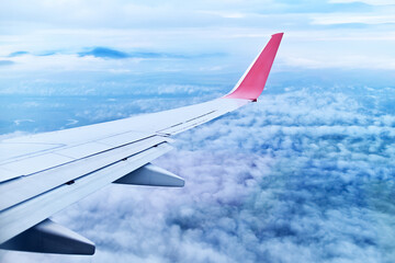 view of the clouds from the plane window.