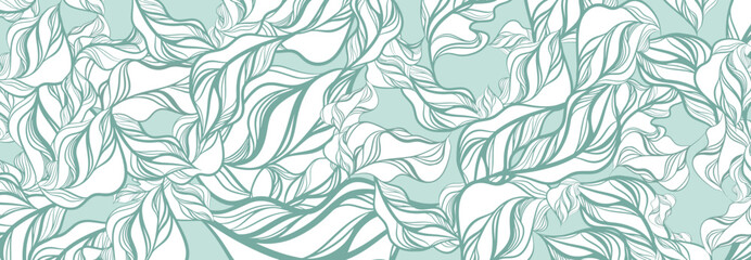 seamless pattern with leaves,  mysterious background and texture 
