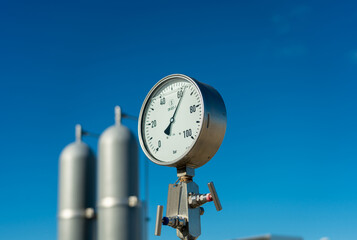 High pressure manometer at a natural gas pipeline compressor station