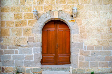 old wooden door in a wall