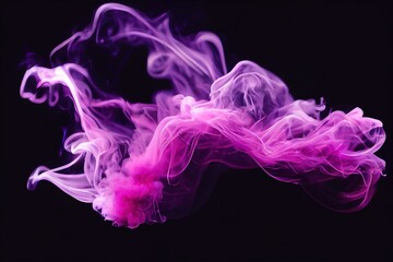 Pink smoke on a dark black background
