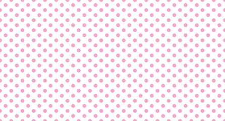 Seamless polka dot pattern. Vector repeating texture. Polka dot with color pastel background. Pink polka dot pattern. Pink polka wrapping texture. Vector illustration