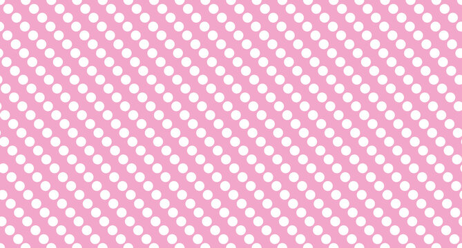 Seamless polka dot pattern. Vector repeating texture. Polka dot with color pastel background. Pink polka dot pattern. Pink polka wrapping texture. Vector illustration