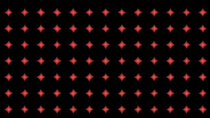 symmetrically positioned dozens of red tetragon stars on dark background with 3D rendering illustration for geometrical star shapes concepts