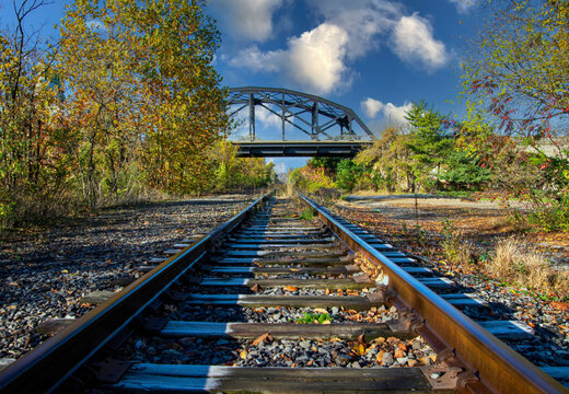 Abandoned Railroad Tracks Along Lehigh Canal in Bridge Bethlehem Pennsylvania