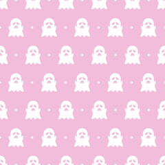 Ghost seamless pattern. Cute style background. Ghost cartoon character. Vector illustration
