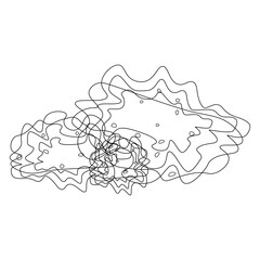 Green bush in outline style. Shrub green garden hedge. Summer landscape nature.