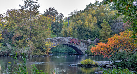Gapstow Bridge in Central Park, herfst