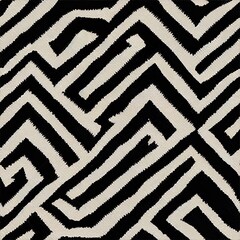 Ikat geometric folklore ornament. Tribal ethnic 2d illustrated texture. Seamless striped pattern in Aztec style. Figure tribal embroidery. Indian, Scandinavian, Gyp sy, Mexican, folk pattern.ikat