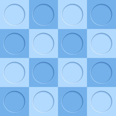 3D blue circles geometric frame design seamless pattern background