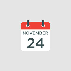 calendar - November 24 icon illustration isolated vector sign symbol