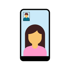 Vector illustration of video call using smartphone