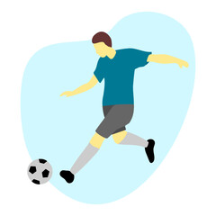 Vector illustration of a person kicking a ball