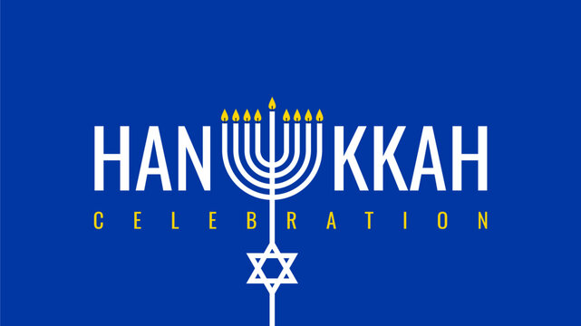 hanukkah celebration flat design text vector stock
