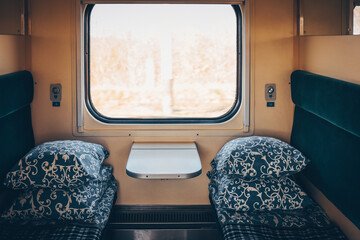 Interior of a coupe in a passenger train car