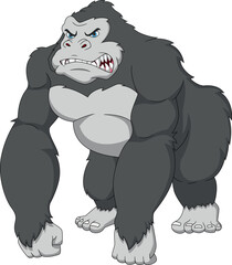 Naklejka premium cartoon angry gorilla on white background