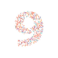 decorative music note number 9