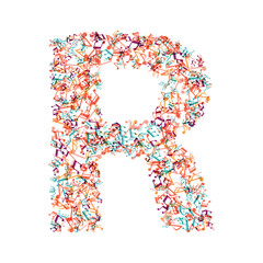 decorative music note letter R