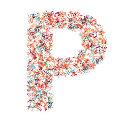 decorative music note letter P