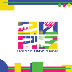 2023 Happy New Year logo text design. Happy New Year symbol. Vector illustration. 2023 Happy New Year Background Design. Greeting Card, Banner, Poster.