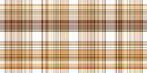 Woodland white tartan seamless border textile. Tonal autumnal forest plaid with organic texture. banner of orange stripe for rough washi tape.