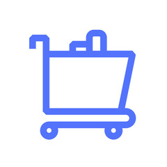 shop store trolley line icon
