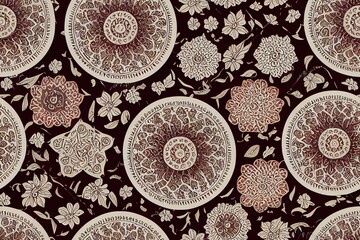 Geometric oriental seamless pattern traditional design for background.