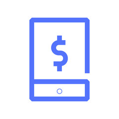 Obraz premium phone money outline icon