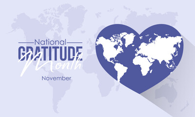 Obraz premium Vector illustration design concept of National Gratitude Month observed on November