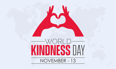 Vector illustration design concept of World Kindness Day observed on November 13