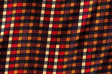 Tartan check pattern in black, red, white. Seamless herringbone textured plaid background for flannel shirt or other modern autumn winter textile print.
