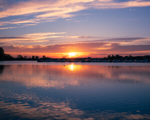 sunset over the docks